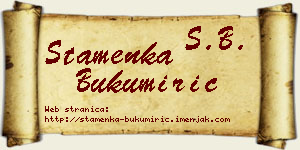 Stamenka Bukumirić vizit kartica